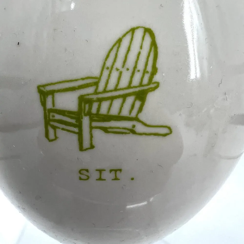 Vintage Rae Dunn Magenta  M Stamp Mug Beach Chair Lime Green